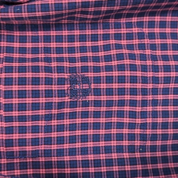 Chaps Navy Pink Plaid Long Sleeve Button Up Size Small - Picture 4 of 5